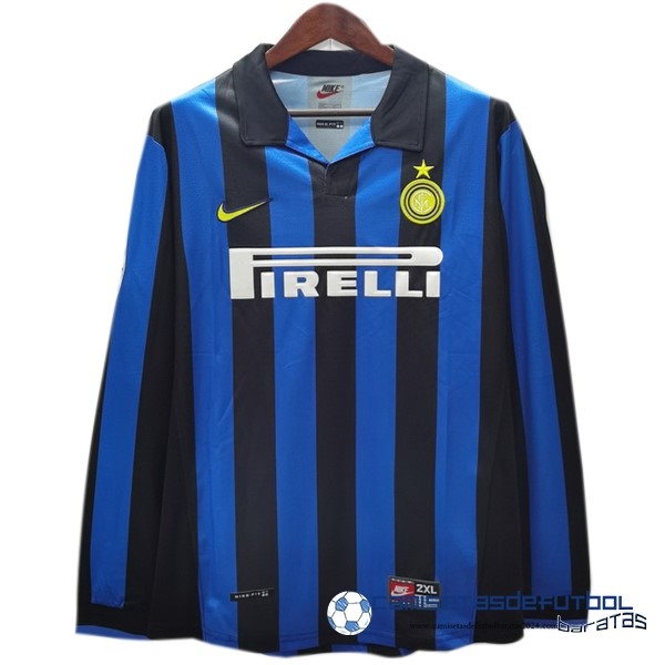 Nike Casa Manga Larga Inter Milán Retro Equipación 1998 1999 Azul