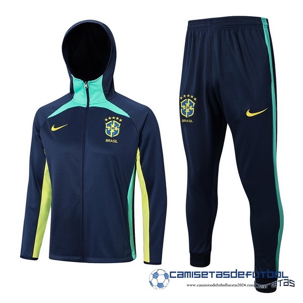 Nike Chaqueta Con Capucha Brasil Equipación 2023 Azul Marino Verde