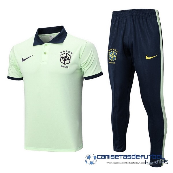 Nike Conjunto Completo Polo Brasil Equipación 2023 Verde Azul Marino