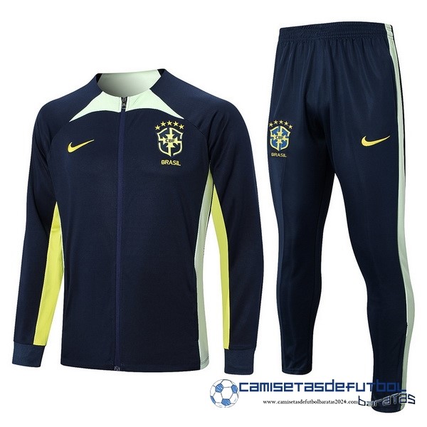 Nike Conjunto Completo Ropa Deportiva Con Cremallera Larga Brasil Equipación 2023 Azul Marino Verde
