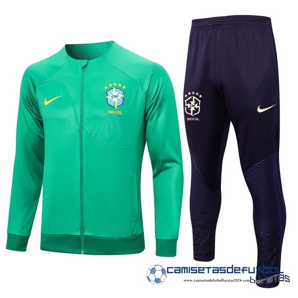 Nike Conjunto Completo Ropa Deportiva Con Cremallera Larga Brasil Equipación 2023 Verde Purpura