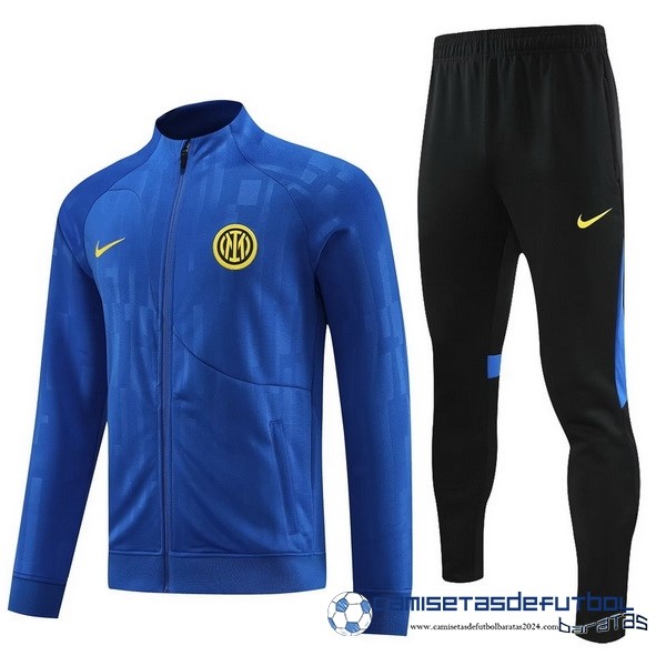 Nike Conjunto Completo Ropa Deportiva Con Cremallera Larga Inter Milán Equipación 2023 2024 Azul Negro