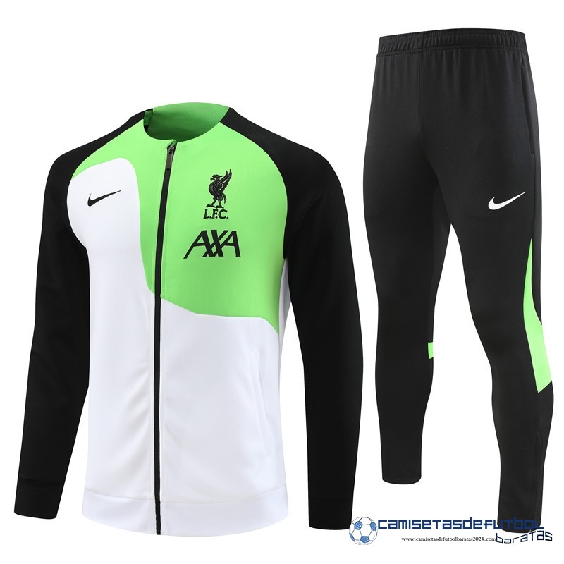 Nike Conjunto Completo Ropa Deportiva Con Cremallera Larga Niños Liverpool 2022 Equipación 2023 Blanco Verde Negro