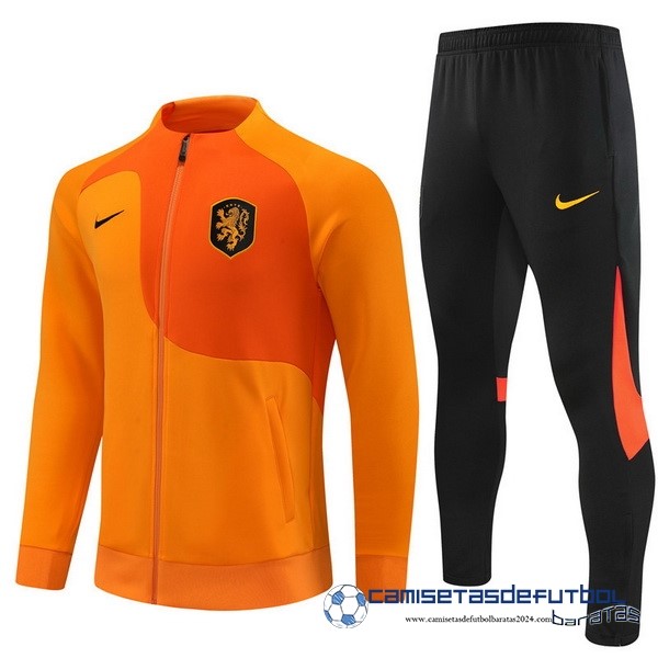 Nike Conjunto Completo Ropa Deportiva Con Cremallera Larga Niños Países Bajos 2022 Naranja I Negro