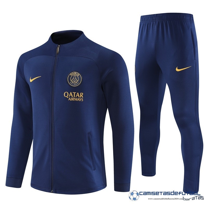 Nike Conjunto Completo Ropa Deportiva Con Cremallera Larga Paris Saint Germain Equipación 2023 2024 Azul I Marino