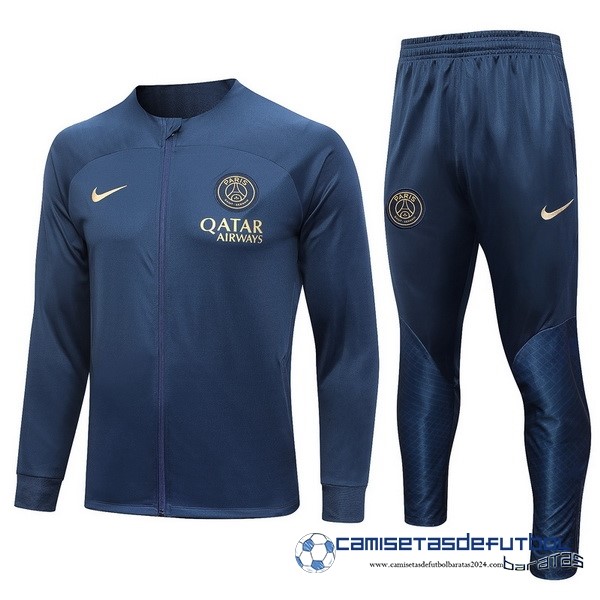 Nike Conjunto Completo Ropa Deportiva Con Cremallera Larga Paris Saint Germain Equipación 2023 2024 Azul Marino