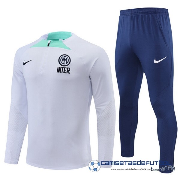 Nike Conjunto Completo Sudadera Entrenamiento Inter Milán 2022 Equipación 2023 Blanco Azul