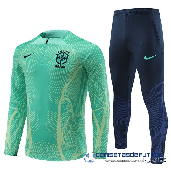 Nike Conjunto Completo Sudadera Entrenamiento Jugadores Brasil 2022 Verde Azul