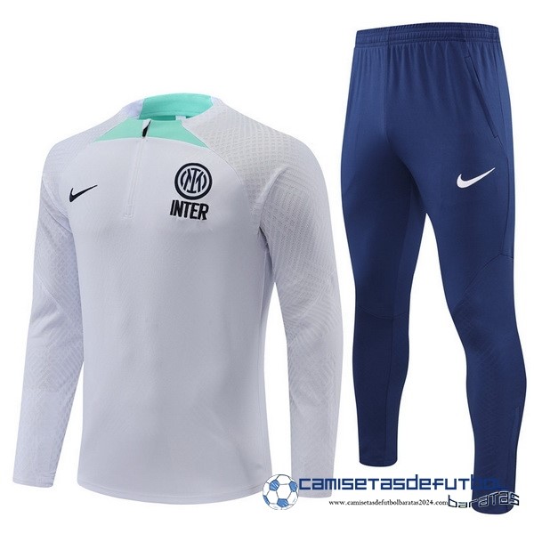 Nike Conjunto Completo Sudadera Entrenamiento Jugadores Inter Milán 2022 Equipación 2023 Blanco Azul