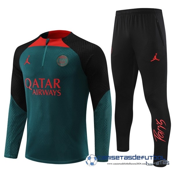Nike Conjunto Completo Sudadera Entrenamiento Jugadores Niños Paris Saint Germain 2022 Equipación 2023 Verde Negro Rojo