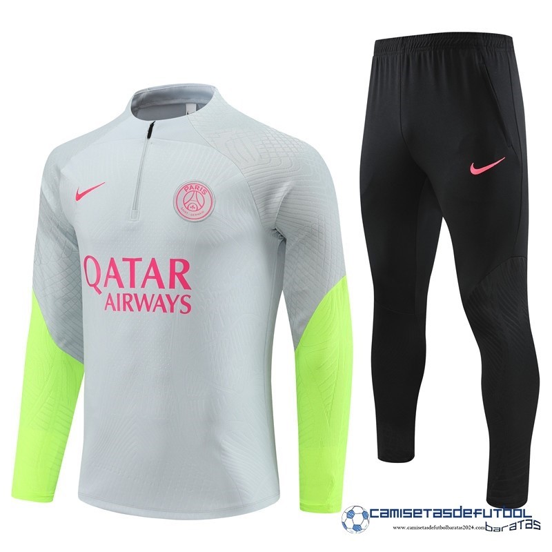 Nike Conjunto Completo Sudadera Entrenamiento Jugadores Paris Saint Germain Niños Equipación 2023 2024 Gris Verde