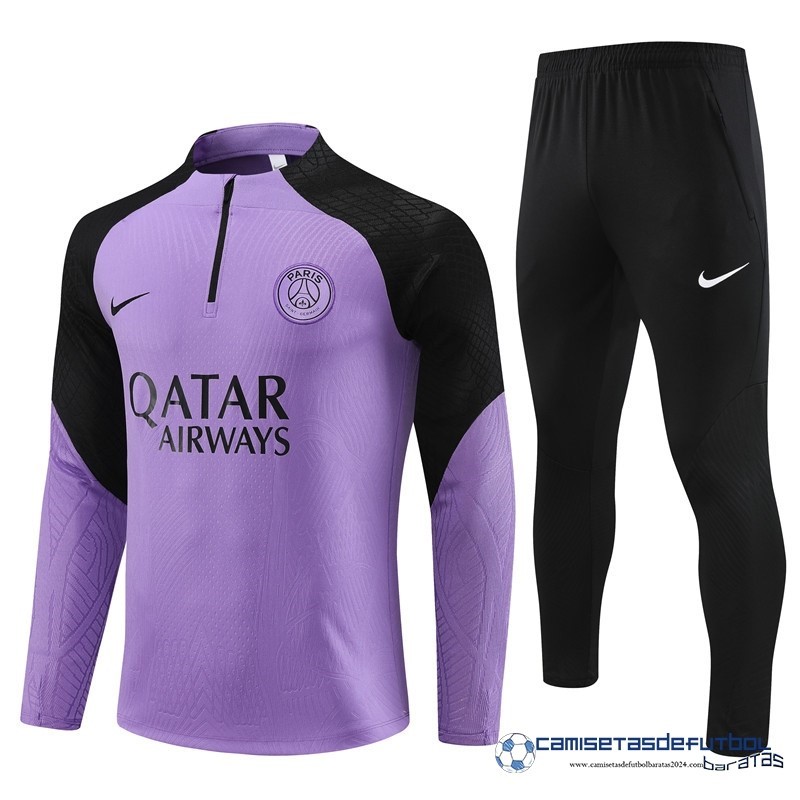 Nike Conjunto Completo Sudadera Entrenamiento Jugadores Paris Saint Germain Niños Equipación 2023 2024 Purpura Negro