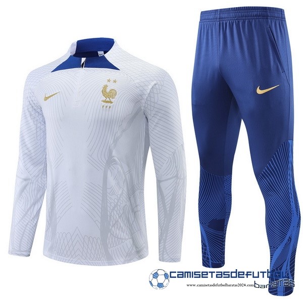 Nike Conjunto Completo Sudadera Entrenamiento Niños Francia 2022 Blanco I Azul