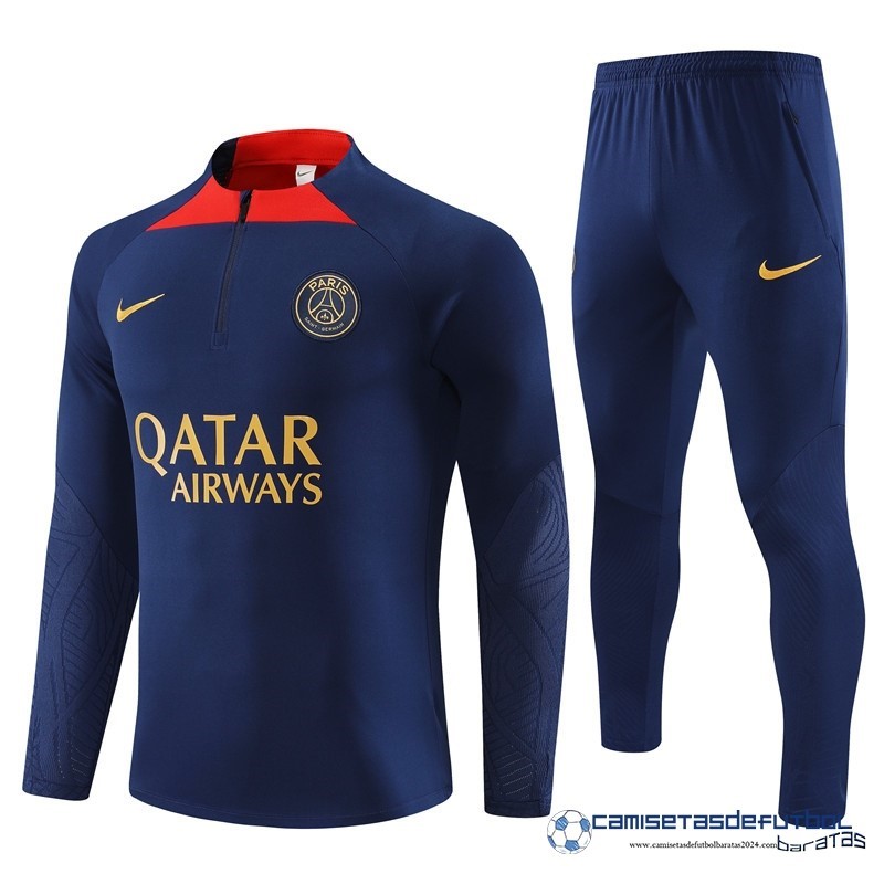 Nike Conjunto Completo Sudadera Entrenamiento Paris Saint Germain Niños Equipación 2023 2024 Azul Marino Rojo