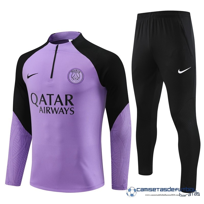 Nike Conjunto Completo Sudadera Entrenamiento Paris Saint Germain Niños Equipación 2023 2024 Purpura Negro