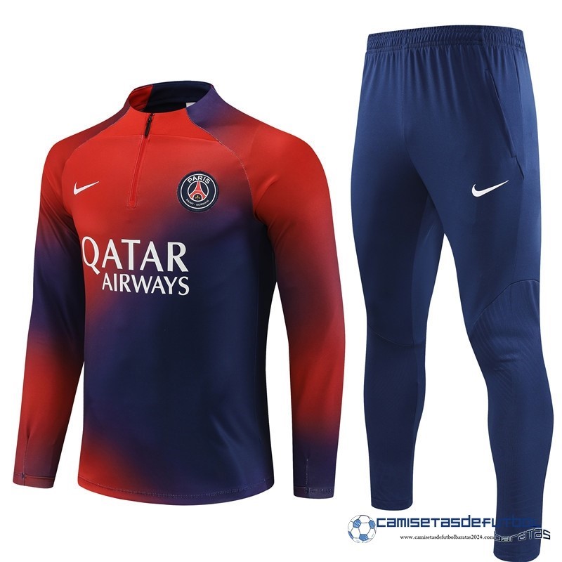 Nike Conjunto Completo Sudadera Entrenamiento Paris Saint Germain Niños Equipación 2023 2024 Rojo Azul Marino