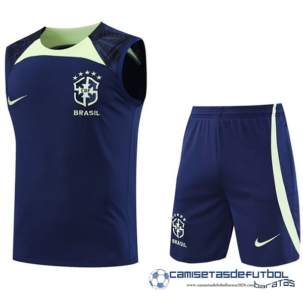 Nike Entrenamiento Sin Mangas Conjunto Completo Brasil 2022 Azul Marino II Verde