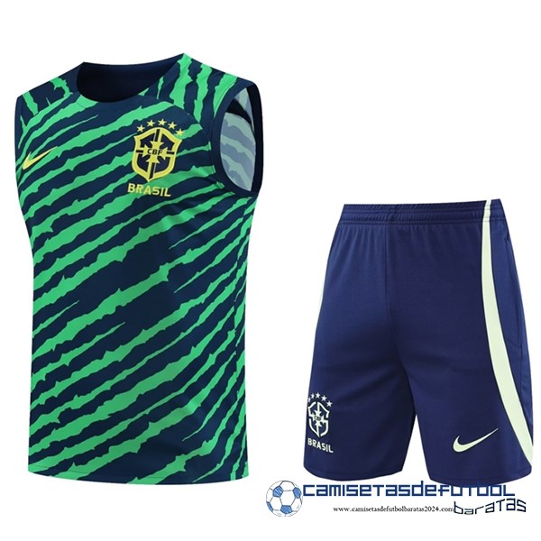 Nike Entrenamiento Sin Mangas Conjunto Completo Brasil 2022 Verde Azul Marino