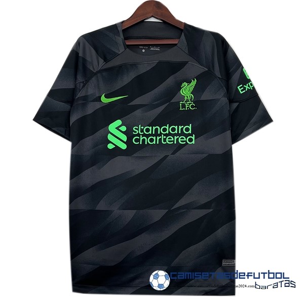 Nike Tailandia Camiseta Portero Liverpool Equipación 2023 2024 Negro Gris