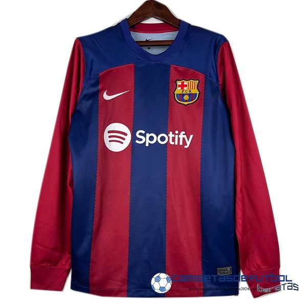 Nike Tailandia Casa Camiseta Manga Larga Barcelona Equipación 2023 2024 Rojo Azul