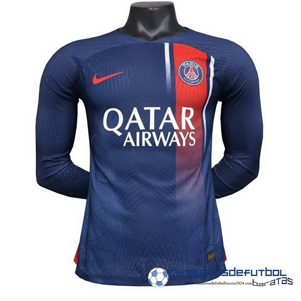 Nike Tailandia Casa Jugadores Manga Larga Paris Saint Germain Equipación 2023 2024 Azul