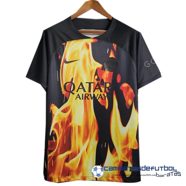 Nike Tailandia Especial Camiseta Paris Saint Germain Equipación 2023 2024 Negro Amarillo