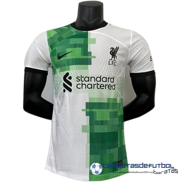 Nike Tailandia Segunda Concepto Jugadores Camiseta Liverpool Equipación 2023 2024 Verde Blanco