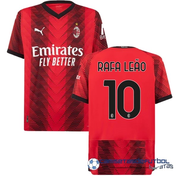 PUMA NO.10 Rafa Leão Tailandia Casa Camiseta AC Milan Equipación 2023 2024 Rojo