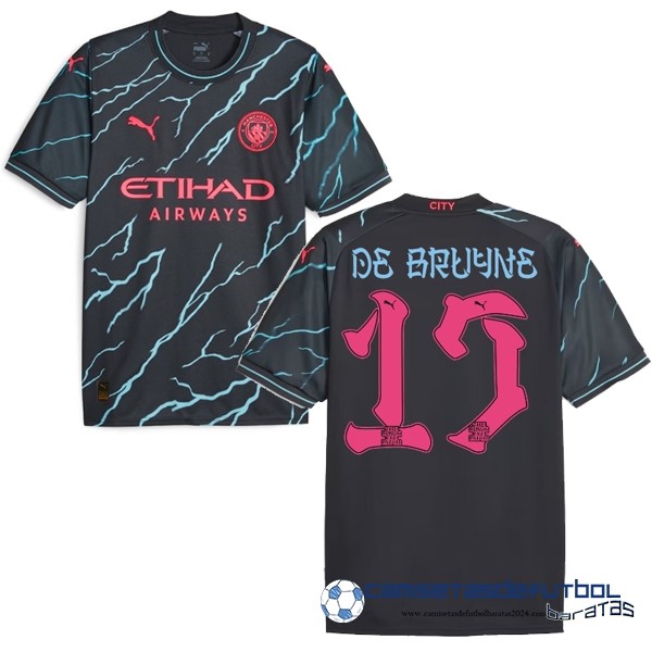 PUMA NO.17 De Bruyne Tercera Camiseta Manchester City Equipación 2023 2024 Negro