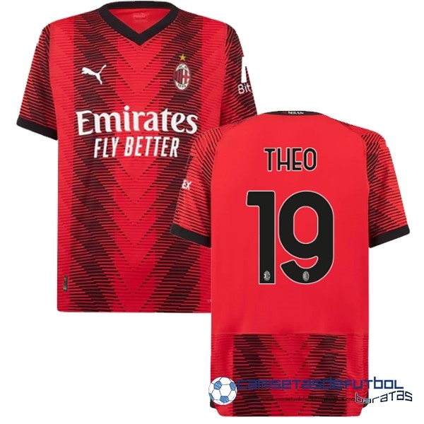 PUMA NO.19 Theo Tailandia Casa Camiseta AC Milan Equipación 2023 2024 Rojo