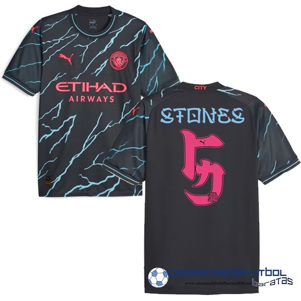 PUMA NO.5 Stones Segunda Camiseta Manchester City Equipación 2023 2024 Negro