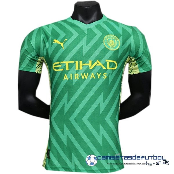 PUMA Tailandia Portero Jugadores Camiseta Manchester City Equipación 2023 2024 Verde