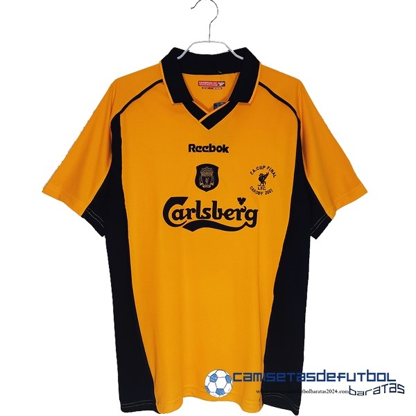 Reebok Segunda Camiseta Liverpool Retro Equipación 2000 2001 Amarillo