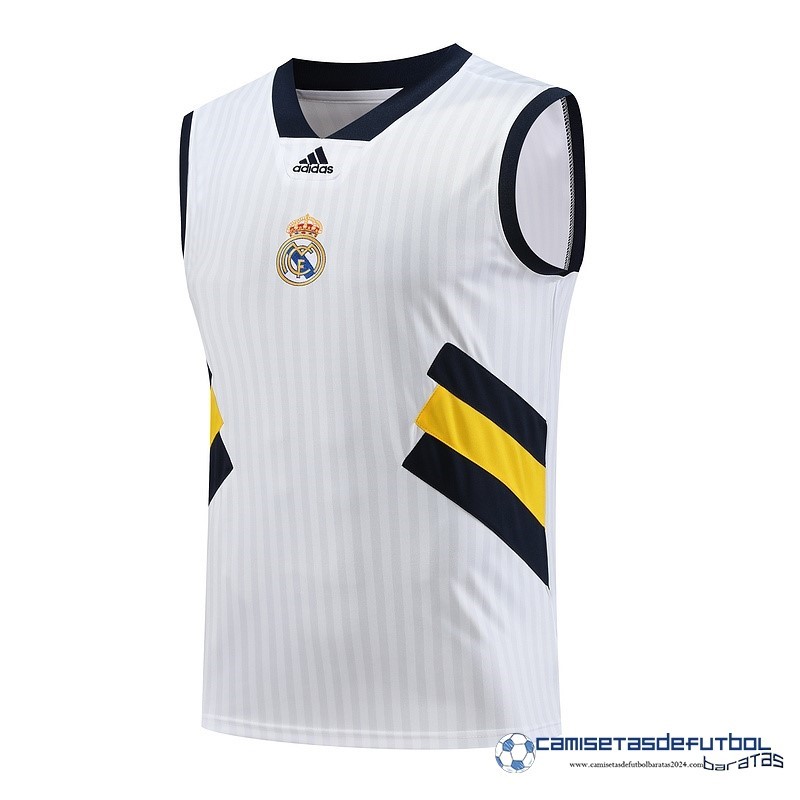 adidas Camiseta Sin Mangas Real Madrid Equipación 2023 2024 Blanco Amarillo