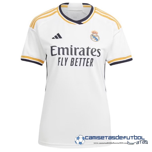 adidas Casa Camiseta Mujer Real Madrid Equipación 2023 2024 Blanco