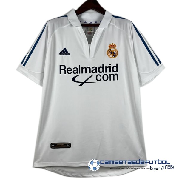 adidas Casa Camiseta Real Madrid Retro Equipación 2001 2002 Blanco
