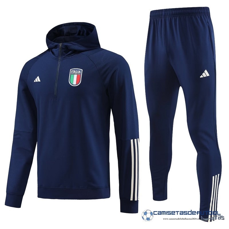 adidas Chaqueta Con Capucha Italia Equipación 2023 Azul Marino