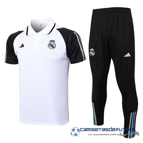 adidas Conjunto Completo Polo Real Madrid Equipación 2023 2024 Blanco Negro