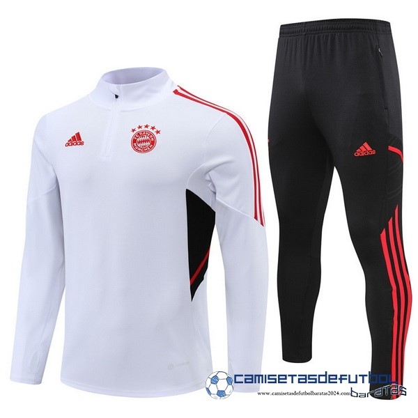 adidas Conjunto Completo Sudadera Entrenamiento Bayern Múnich 2022 Equipación 2023 Blanco Negro Rojo