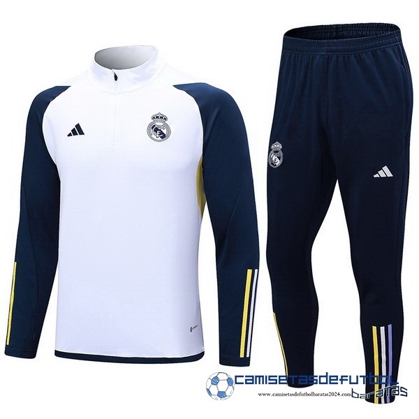 adidas Conjunto Completo Sudadera Entrenamiento Real Madrid Equipación 2023 2024 Blanco I Azul