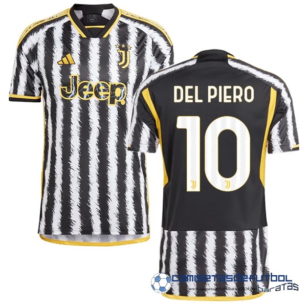 adidas NO.10 Del Piero Tailandia Casa Camiseta Juventus Equipación 2023 2024 Amarillo Negro