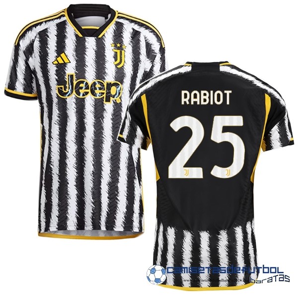 adidas NO.25 Rabiot Tailandia Casa Jugadores Camiseta Juventus Equipación 2023 2024 Amarillo Negro