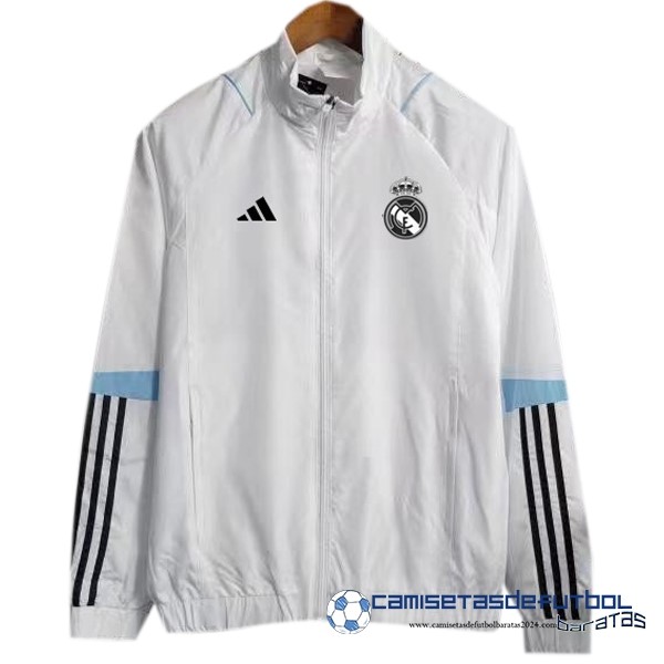 adidas Rompevientos Real Madrid Equipación 2023 2024 Blanco Azul