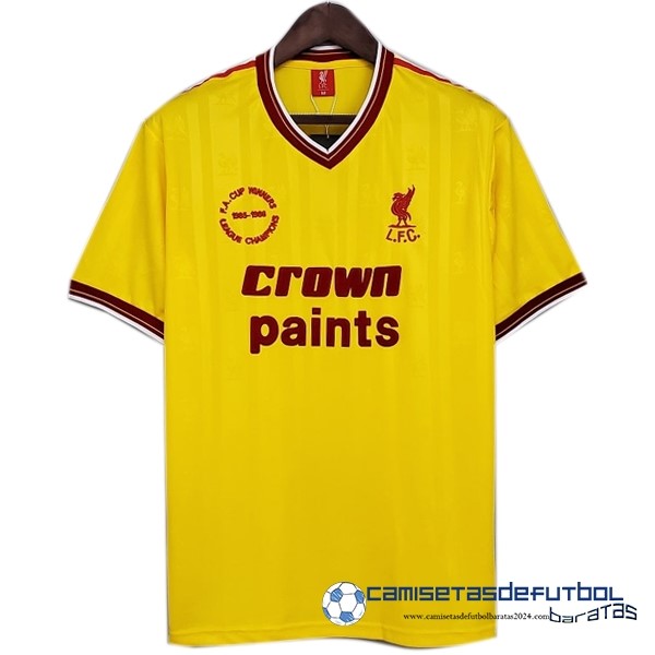 adidas Segunda Camiseta Liverpool Retro Equipación 1985 Amarillo