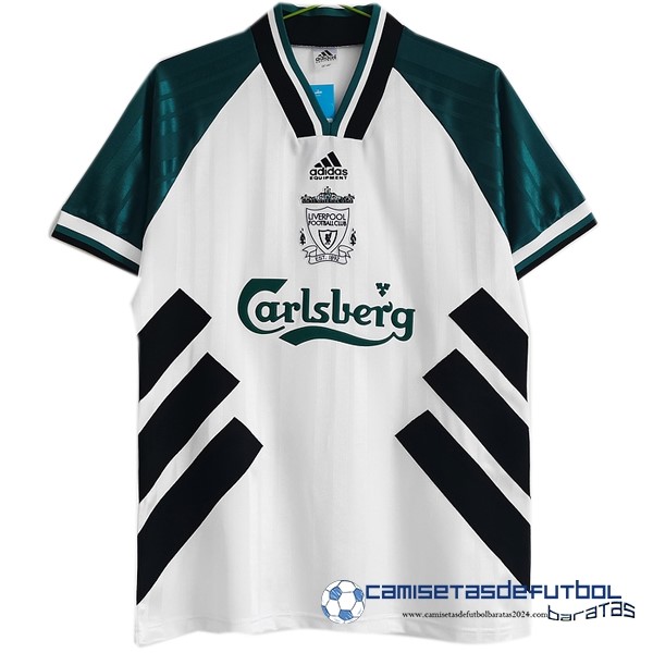 adidas Segunda Camiseta Liverpool Retro Equipación 1993 1995 Blanco Verde