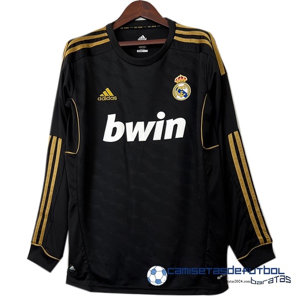 adidas Segunda Camiseta Manga Larga Real Madrid Retro Equipación 2011 2012 Negro