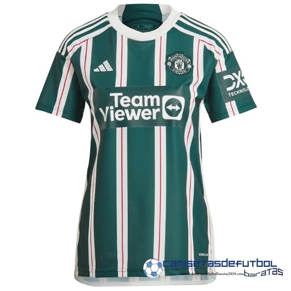 adidas Segunda Camiseta Mujer Manchester United Equipación 2023 2024 Verde