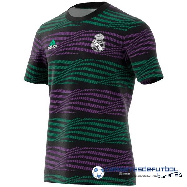 adidas Tailandia Antes del Juego Camiseta Real Madrid Equipación 2023 2024 Purpura Verde