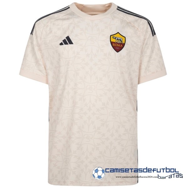 adidas Tailandia Casa Camiseta As Roma Equipación 2023 2024 Blanco Rosa