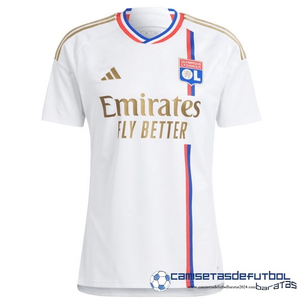 adidas Tailandia Casa Camiseta Lyon Equipación 2023 2024 Blanco